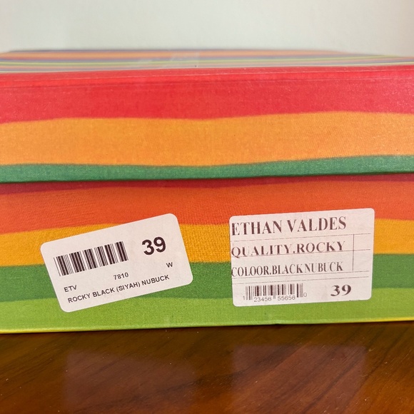 ETHAN VALDES Rocky Black Nubuck Suede Lace Up Comfort Ankle Boots Size 39 / US 7 - Picture 9 of 9